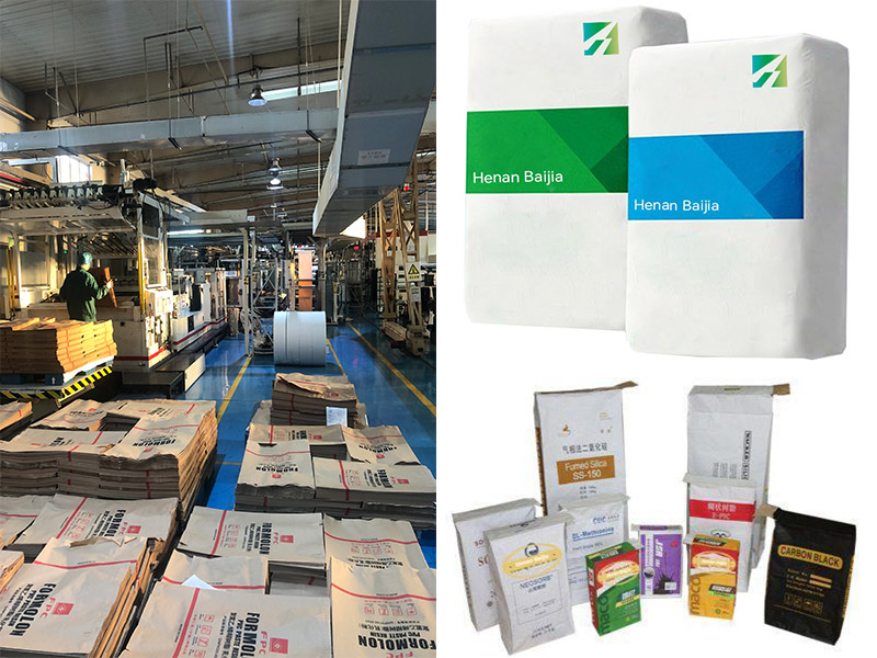 paper sack packaging for different types of food products, including grains, sugar, coffee, and pet food， flour, milk powder, feed, seeds, food additives